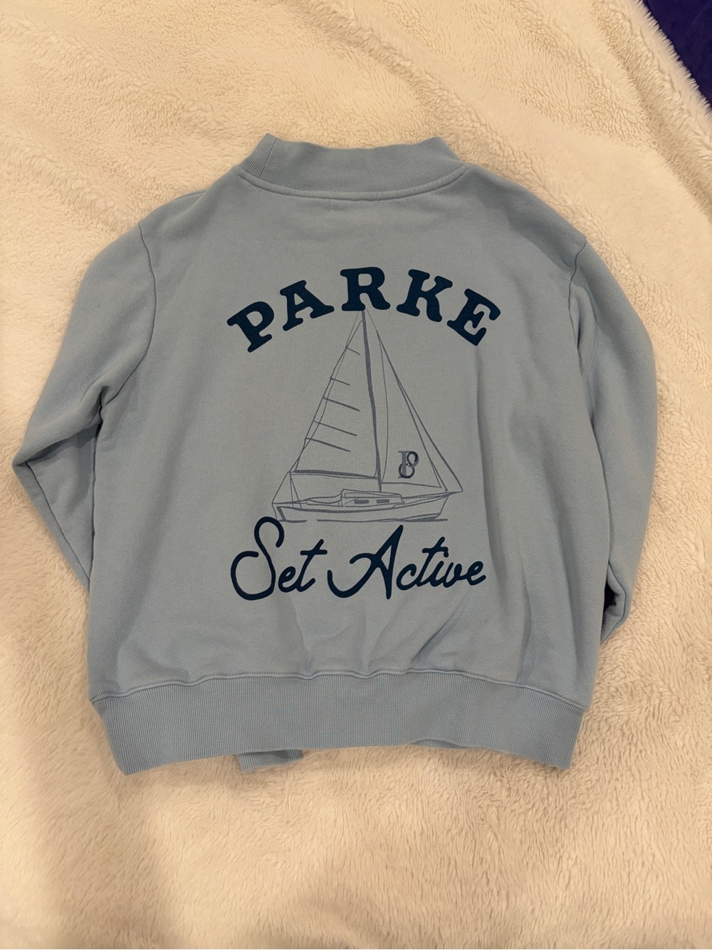 Parke X Set Active Light Blue Mock Neck Pullover Sweatshirt - Picture 2 of 2
